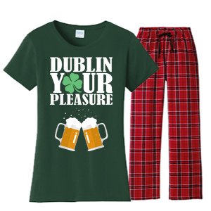 Dublin Your Pleasure Irish Beer Clover Women's Flannel Pajama Set