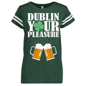 Dublin Your Pleasure Irish Beer Clover Enza Ladies Jersey Football T-Shirt