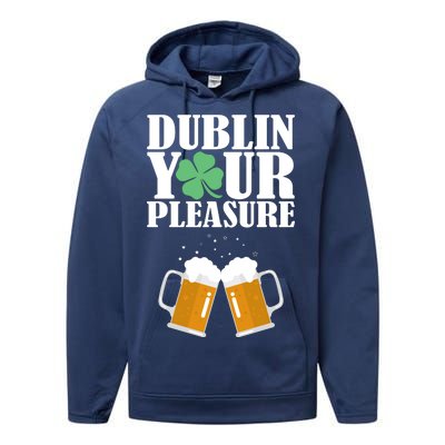 Dublin Your Pleasure Irish Beer Clover Performance Fleece Hoodie