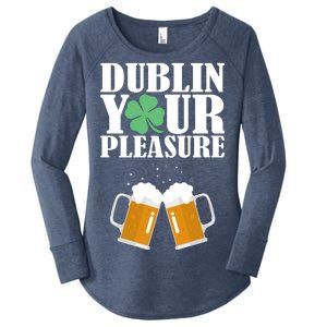 Dublin Your Pleasure Irish Beer Clover Women's Perfect Tri Tunic Long Sleeve Shirt