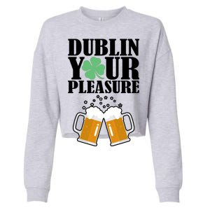 Dublin Your Pleasure Irish Beer Clover Cropped Pullover Crew