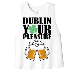 Dublin Your Pleasure Irish Beer Clover Women's Racerback Cropped Tank