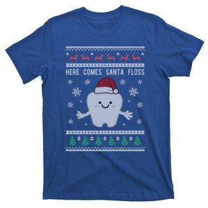 Dentist Ugly Christmas Funny Gift Dental Santa Floss Gift T-Shirt