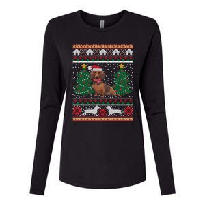 Dachshund Ugly Christmas Funny Holiday Dog Lover Xmas Gift Womens Cotton Relaxed Long Sleeve T-Shirt