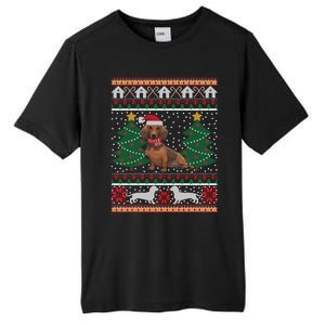 Dachshund Ugly Christmas Funny Holiday Dog Lover Xmas Gift Tall Fusion ChromaSoft Performance T-Shirt