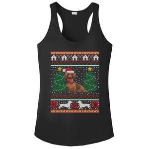 Dachshund Ugly Christmas Funny Holiday Dog Lover Xmas Gift Ladies PosiCharge Competitor Racerback Tank