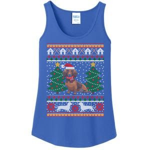 Dachshund Ugly Christmas Funny Holiday Dog Lover Xmas Gift Ladies Essential Tank