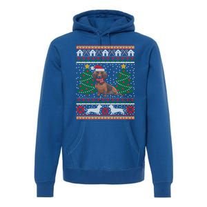 Dachshund Ugly Christmas Funny Holiday Dog Lover Xmas Gift Premium Hoodie