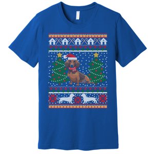 Dachshund Ugly Christmas Funny Holiday Dog Lover Xmas Gift Premium T-Shirt