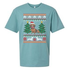 Dachshund Ugly Christmas Funny Holiday Dog Lover Xmas Gift Sueded Cloud Jersey T-Shirt