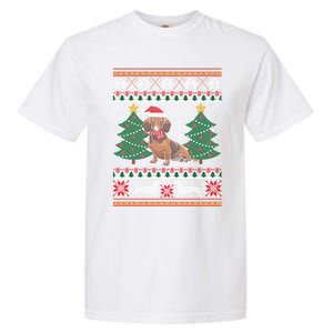 Dachshund Ugly Christmas Funny Holiday Dog Lover Xmas Gift Garment-Dyed Heavyweight T-Shirt