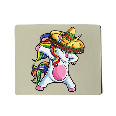 Dabbing Unicorn Cute Cinco De Mayo Women Mexican Mousepad