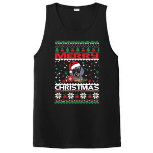 Dog Ugly Christmas Sweater Style Design Cute Dachshund Xmas Cute Gift PosiCharge Competitor Tank