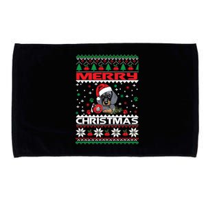 Dog Ugly Christmas Sweater Style Design Cute Dachshund Xmas Cute Gift Microfiber Hand Towel