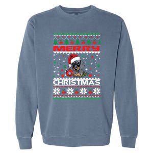 Dog Ugly Christmas Sweater Style Design Cute Dachshund Xmas Cute Gift Garment-Dyed Sweatshirt