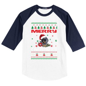 Dog Ugly Christmas Sweater Style Design Cute Dachshund Xmas Cute Gift Baseball Sleeve Shirt