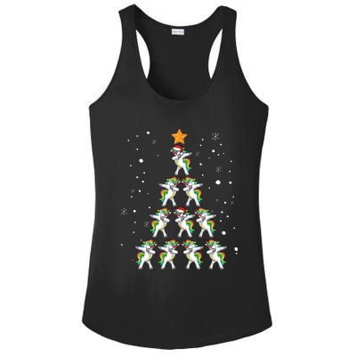 Dabbing Unicorn Christmas Gift Dab Christmas Tree Ladies PosiCharge Competitor Racerback Tank