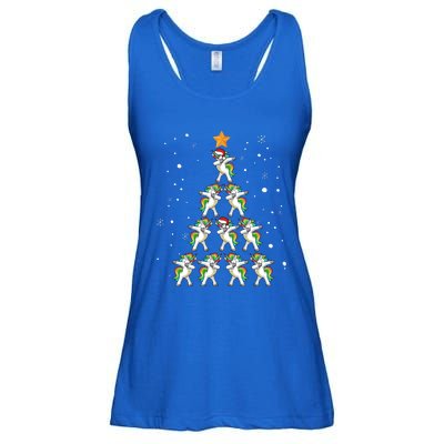 Dabbing Unicorn Christmas Gift Dab Christmas Tree Ladies Essential Flowy Tank