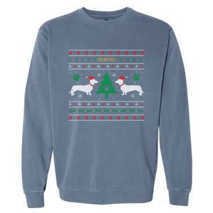 Dachshund Ugly Christmas Gift Garment-Dyed Sweatshirt