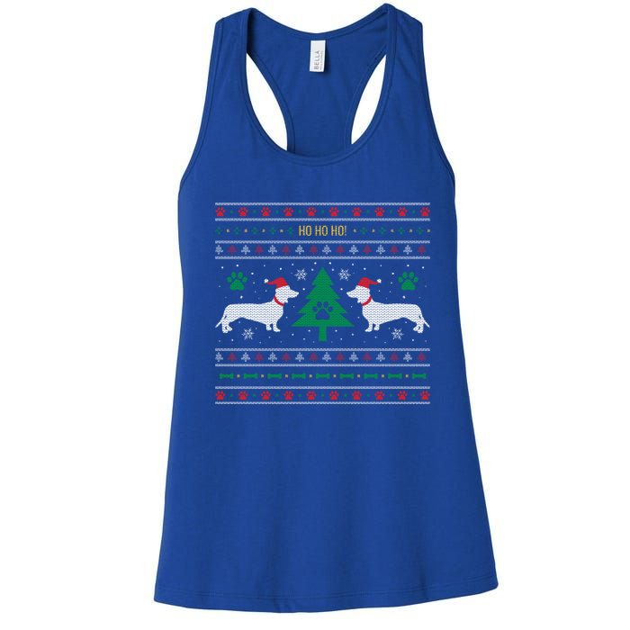 Dachshund Ugly Christmas Gift Women's Racerback Tank