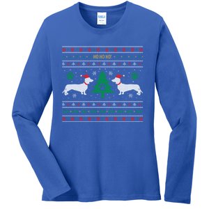 Dachshund Ugly Christmas Gift Ladies Long Sleeve Shirt