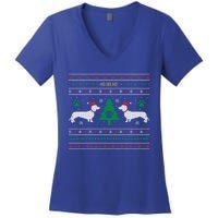 Dachshund Ugly Christmas Gift Women's V-Neck T-Shirt