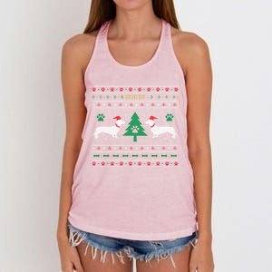 Dachshund Ugly Christmas Gift Women's Knotted Racerback Tank