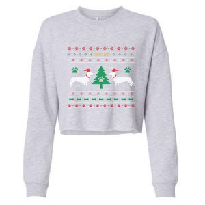 Dachshund Ugly Christmas Gift Cropped Pullover Crew