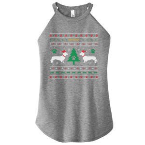 Dachshund Ugly Christmas Gift Women's Perfect Tri Rocker Tank