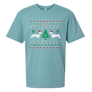 Dachshund Ugly Christmas Gift Sueded Cloud Jersey T-Shirt