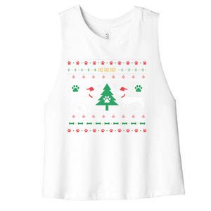 Dachshund Ugly Christmas Gift Women's Racerback Cropped Tank