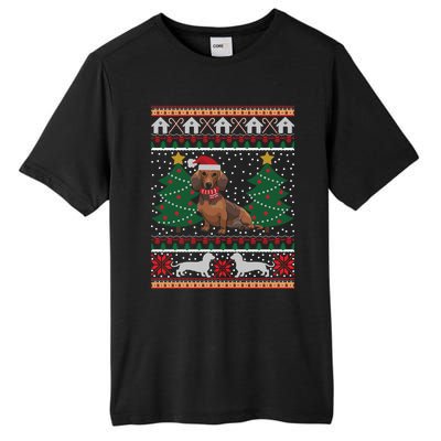 Dachshund Ugly Christmas Funny Holiday Dog Lover Xmas Gift Cool Gift Tall Fusion ChromaSoft Performance T-Shirt