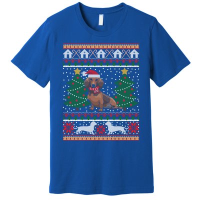 Dachshund Ugly Christmas Funny Holiday Dog Lover Xmas Gift Cool Gift Premium T-Shirt