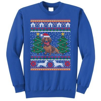 Dachshund Ugly Christmas Funny Holiday Dog Lover Xmas Gift Cool Gift Tall Sweatshirt