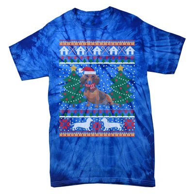 Dachshund Ugly Christmas Funny Holiday Dog Lover Xmas Gift Cool Gift Tie-Dye T-Shirt