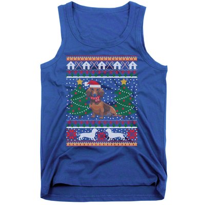 Dachshund Ugly Christmas Funny Holiday Dog Lover Xmas Gift Cool Gift Tank Top