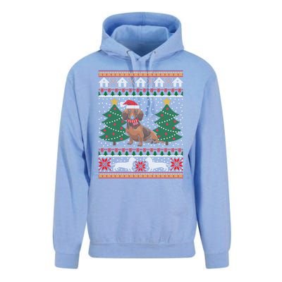 Dachshund Ugly Christmas Funny Holiday Dog Lover Xmas Gift Cool Gift Unisex Surf Hoodie