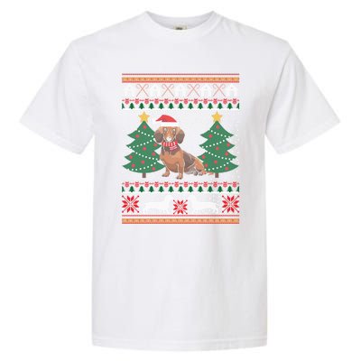 Dachshund Ugly Christmas Funny Holiday Dog Lover Xmas Gift Cool Gift Garment-Dyed Heavyweight T-Shirt