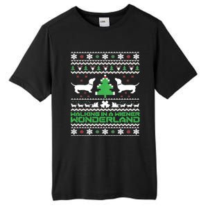 Dachshund Ugly Christmas Gift Doxie Santa Christmas Tall Fusion ChromaSoft Performance T-Shirt