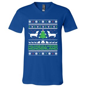 Dachshund Ugly Christmas Gift Doxie Santa Christmas V-Neck T-Shirt