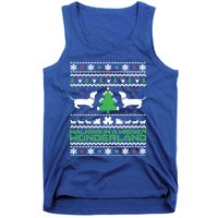 Dachshund Ugly Christmas Gift Doxie Santa Christmas Tank Top