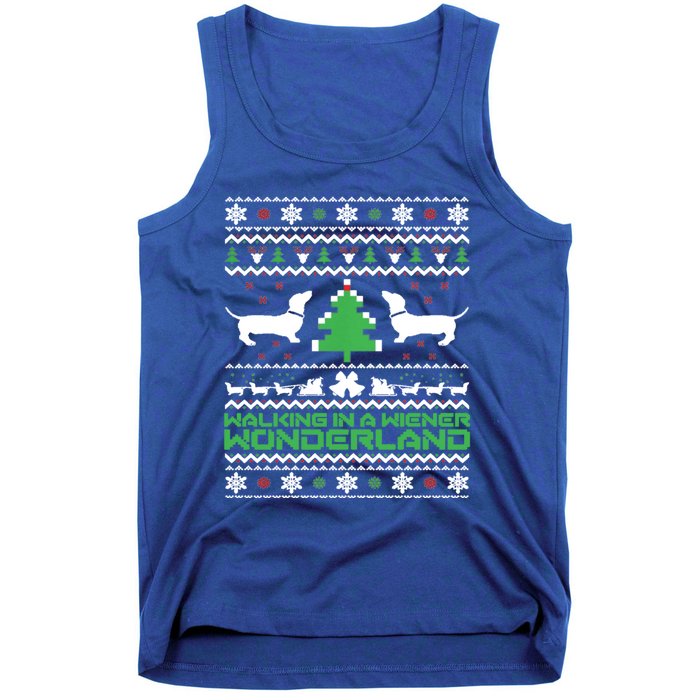 Dachshund Ugly Christmas Gift Doxie Santa Christmas Tank Top