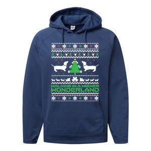 Dachshund Ugly Christmas Gift Doxie Santa Christmas Performance Fleece Hoodie