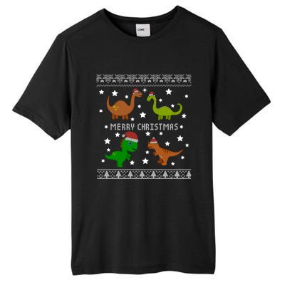 Dinosaur Ugly Christmas Funny Xmas Gift Adults Great Gift Tall Fusion ChromaSoft Performance T-Shirt