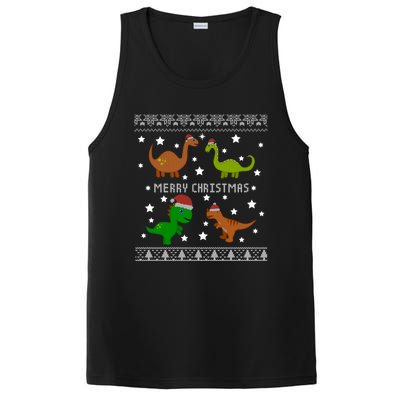 Dinosaur Ugly Christmas Funny Xmas Gift Adults Great Gift PosiCharge Competitor Tank