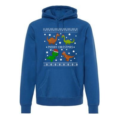 Dinosaur Ugly Christmas Funny Xmas Gift Adults Great Gift Premium Hoodie