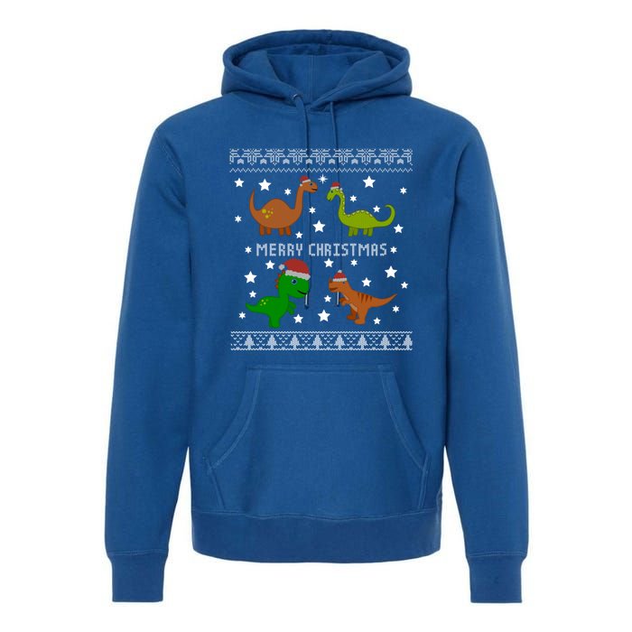 Dinosaur Ugly Christmas Funny Xmas Gift Adults Great Gift Premium Hoodie