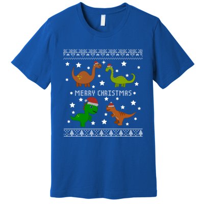 Dinosaur Ugly Christmas Funny Xmas Gift Adults Great Gift Premium T-Shirt