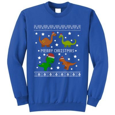 Dinosaur Ugly Christmas Funny Xmas Gift Adults Great Gift Tall Sweatshirt