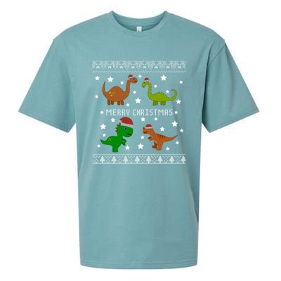 Dinosaur Ugly Christmas Funny Xmas Gift Adults Great Gift Sueded Cloud Jersey T-Shirt